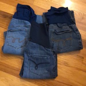 3 pairs of maternity jeans